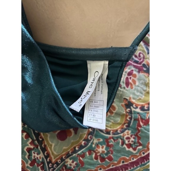 Curve Muse Womens Bra 44D Full Coverage Underwire‎ Lace Green - Picture 3 of 4